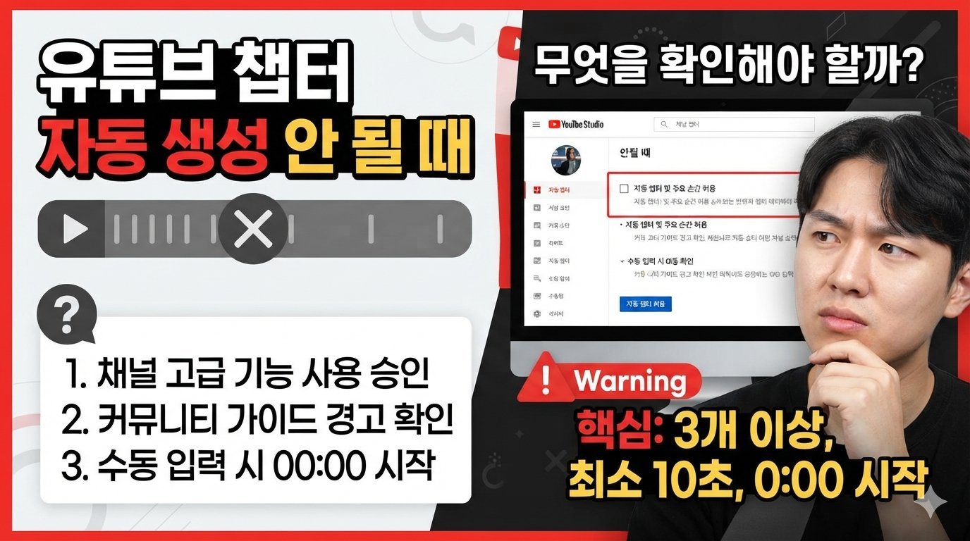 유튜브 챕터가 자동으로 안 생길 때 무엇을 확인할까요