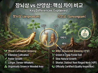 장뇌삼과 산양삼은 무엇이 다를까?