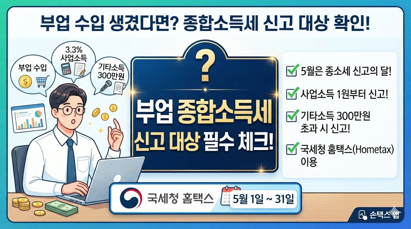 부업 수입 생겼다면 종합소득세 신고 대상부터 확인
