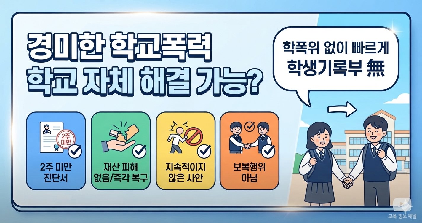 경미한 학교폭력은 학교에서 자체 해결할 수 있을까요