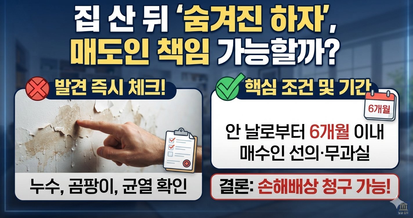 집을 산 뒤 숨겨진 하자를 발견하면 매도인에게 책임을 물을 수 있을까요