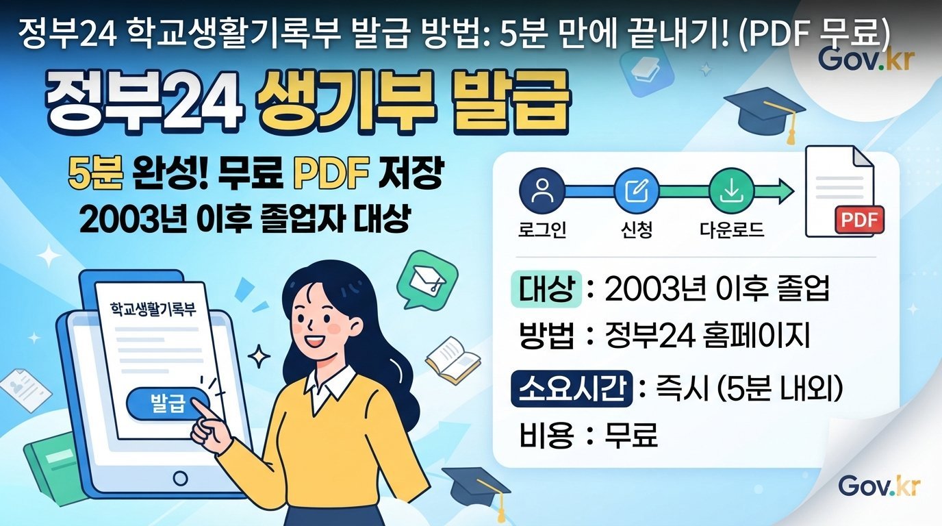 정부24 생활기록부·생기부 발급 방법